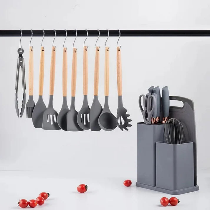 Premium 19pcs Kitchen Utensils Set: Professional & Stylish